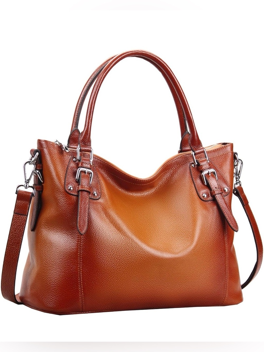 Heshe Sorrel Genuine Leather Handbag